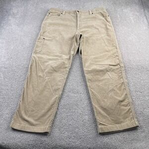 LL Bean Pants‎ Mens 38x30 Tan Stretch Corduroy Utility Relaxed Straight Skater